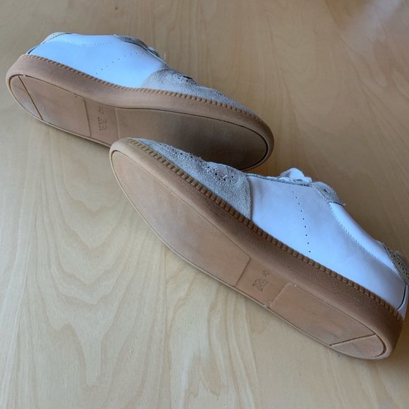 Zara White Cream Beige Pieced Leather Sneakers - Picture 4 of 4